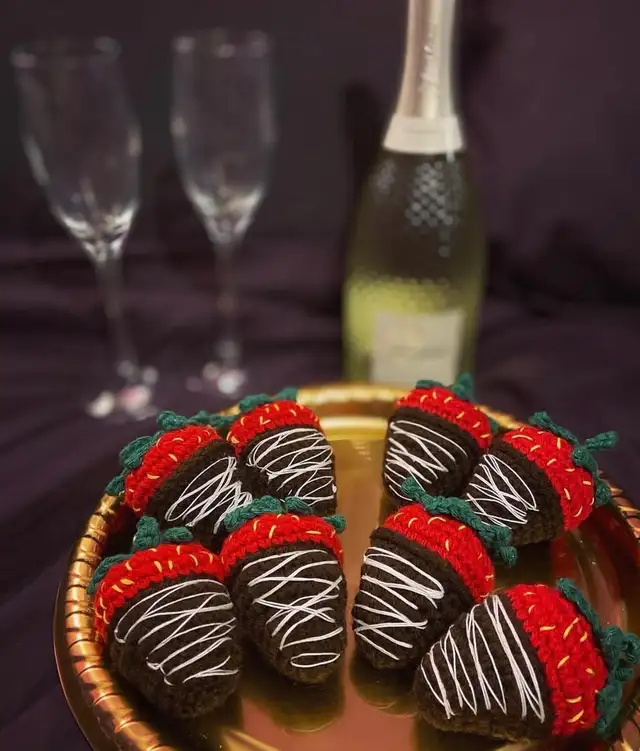 Handmade Crochet Chocolate Covered Strawberry