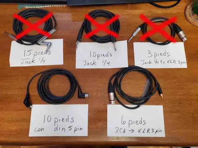 Guitar 1/4 inch audio jack cables, XLR, DIN and RCA64595457815939120