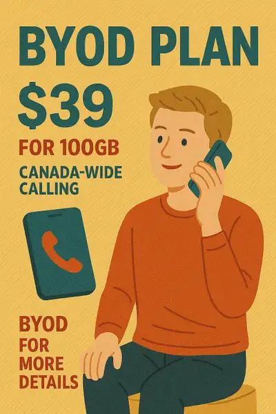 Cell Phone Plan – Just $39 100GB of high-speed 5G data Canada-wide calling included Bring your own d...