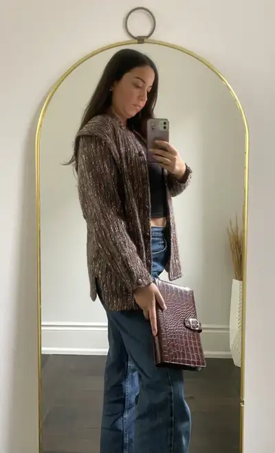 Vintage Mohair and Wool Buttoned Sweater Coat, View more