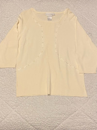Women’s Cream Coloured Shirt Size Large New With Tags