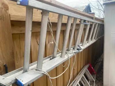 I am selling a used aluminum ladder, perfect for various tasks around the house or on the job site....