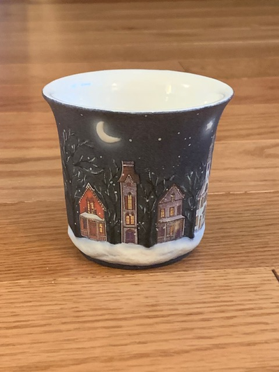 Lang Porcelain Candle Votive Holder-Winter Scene, View more