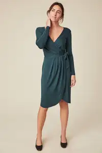 NEW - Amour Vert Delia Wrap Dress, Plum | ethical & sustainable