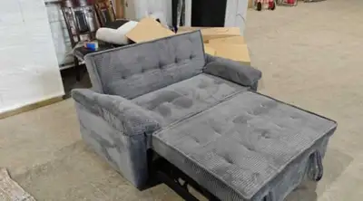 Grey Corduroy Convertible Sofa Bed, View more