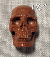 Crâne Skullis pendentif 1½" sandstone rouge pendant or display.
