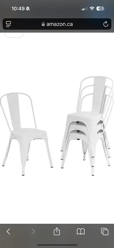 White metal dining chairs (x4) - Structube, View more