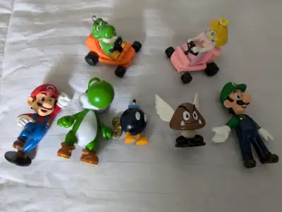Mario figures including 90s Mario kart, View more
