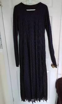 Blackish Blue Long Dress Netted Very Soft Brand New