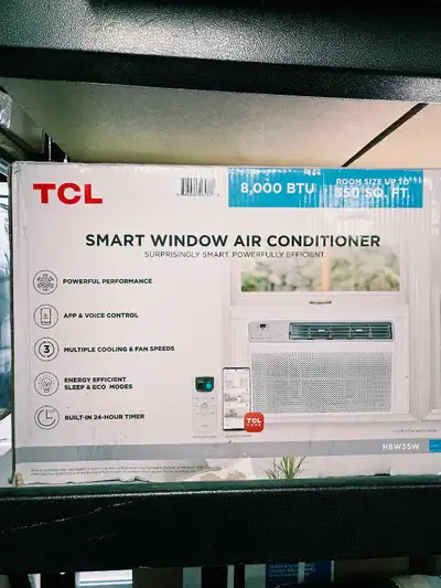 Voici un climatiseur de fenêtre intelligent TCL de 8000 BTU, neuf et encore dans sa boîte d'origine,...