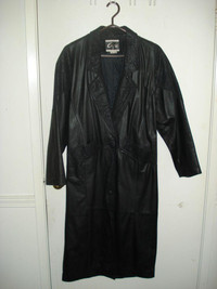 1980s Womens 3/4 Length Leather Coat