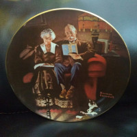 CHRISTMAS EVENING'S EASE BY NORMAN ROCKWELL COLLECTOR PLATE