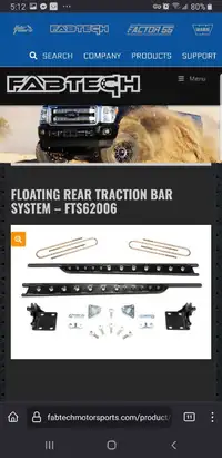 2011-2016 fabtech traction bars