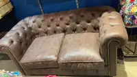 Light brown leather chesterfield sofa 