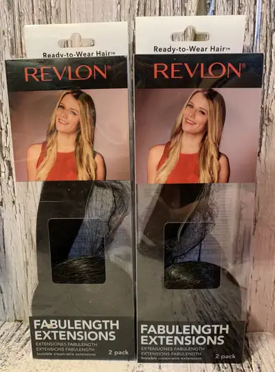 2 Packages of Revlon Fabulength Halo Hair Extensions ( BLACK ), View more
