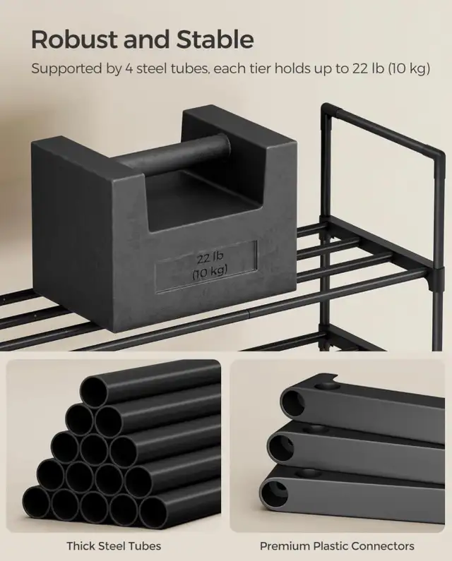SONGMICS 3-Tier Expandable Metal Shoe Rack in Storage & Organization in Oshawa / Durham Region - Image 8