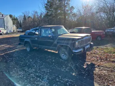 Two 1980 jeep j10 Both are v8 360 Black jeep is 4speed manual Both run but need fuel tanks . Asking...