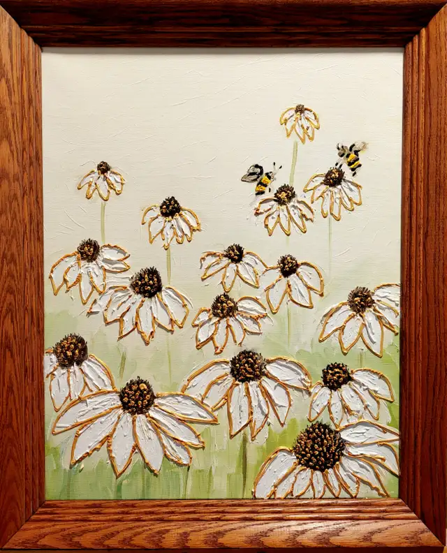 Original Painting, Echinacea, framed in Arts & Collectibles in Hamilton - Image 2