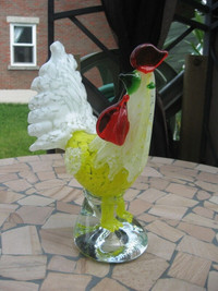 Rooster Murano Glass Blown #H55 Italy