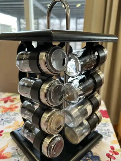 Rotating Spice Rack, with 16 glass containers, View more