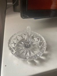 Crystal glass ring holder dish 