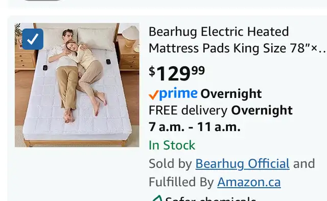 Bearhug Electric Heated Mattress Pad King Size