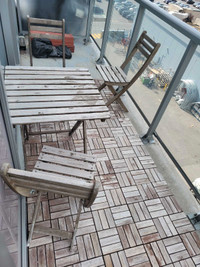 Patio Furnifure and interlocking Wooden Tiles 72 square feet