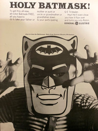 1966 General Electric Holy Batmask Original Ad 