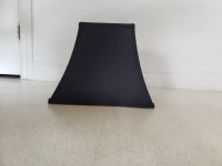 Black W/White Lining Rectangle Bell Shantung Lampshade