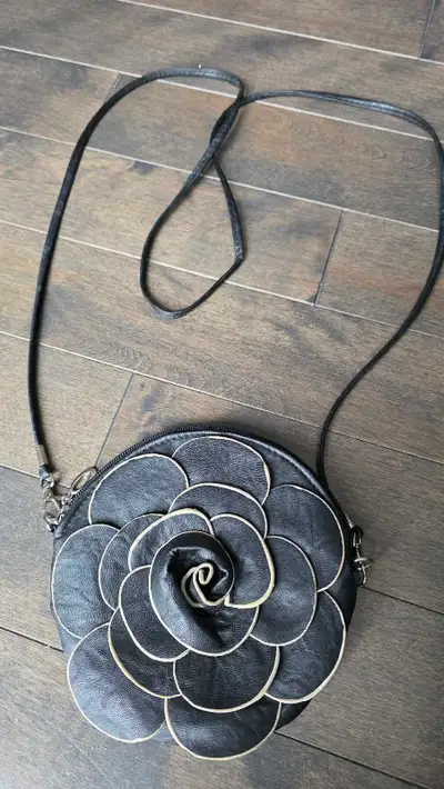 Black Floral Crossbody Bag, View more