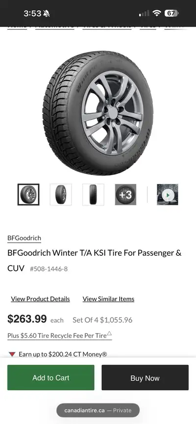 4 High-quality winter tires for sale These are excellent, GOODRICH winter tires that perform incredi...