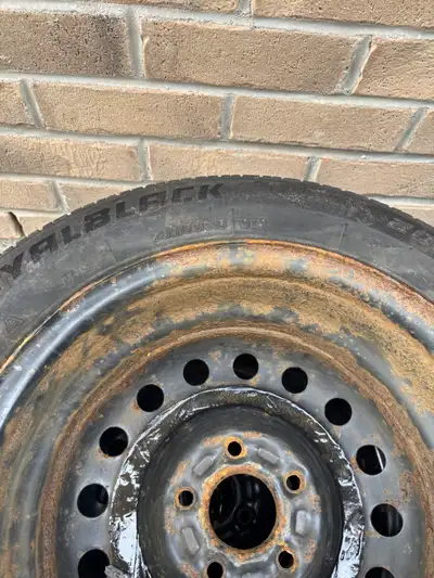 Used winter tire mounted on steel rim • Tire brand/model: Sailun Ice Blazer • Tire size: 205/55R16 •...