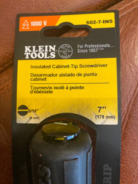 Klein Tools, 7” insulated Cabinet-tip Screwdriver 