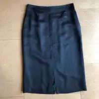 Stunning Navy Blue designer Lida Baday pencil skirt - Silk Sz.10