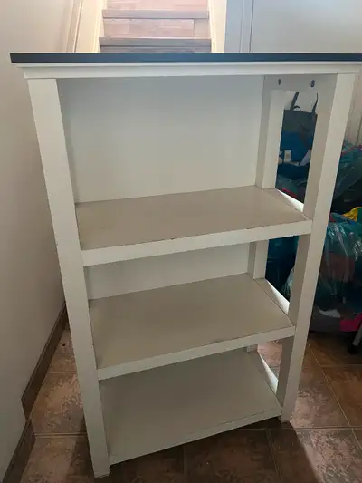 Solid wood bookshelf and chair. They are quite the bargain. Just selling because I am moving. Dimens...
