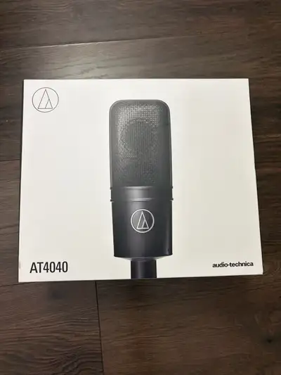 Audio Technica AT4040 Condenser Microphone, great all around microphone. Comes in original packaging...