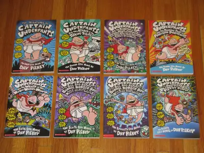 Captain Underpants Paperback Books by Dav Pilkey Books 1 - 8, View more