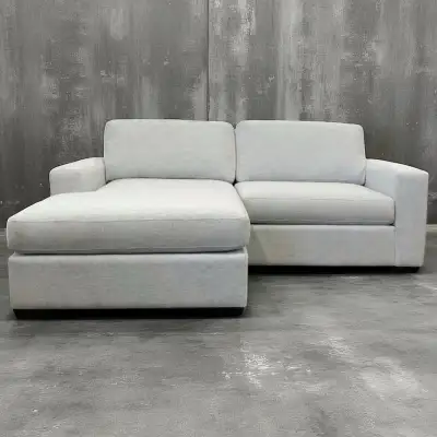 West Elm White Reversible Sectional L Shape Modular 2 Piece Comf, View more