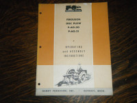 Ferguson P AO 20, P AO 21 Disc Plow  Operating Assembly Manual
