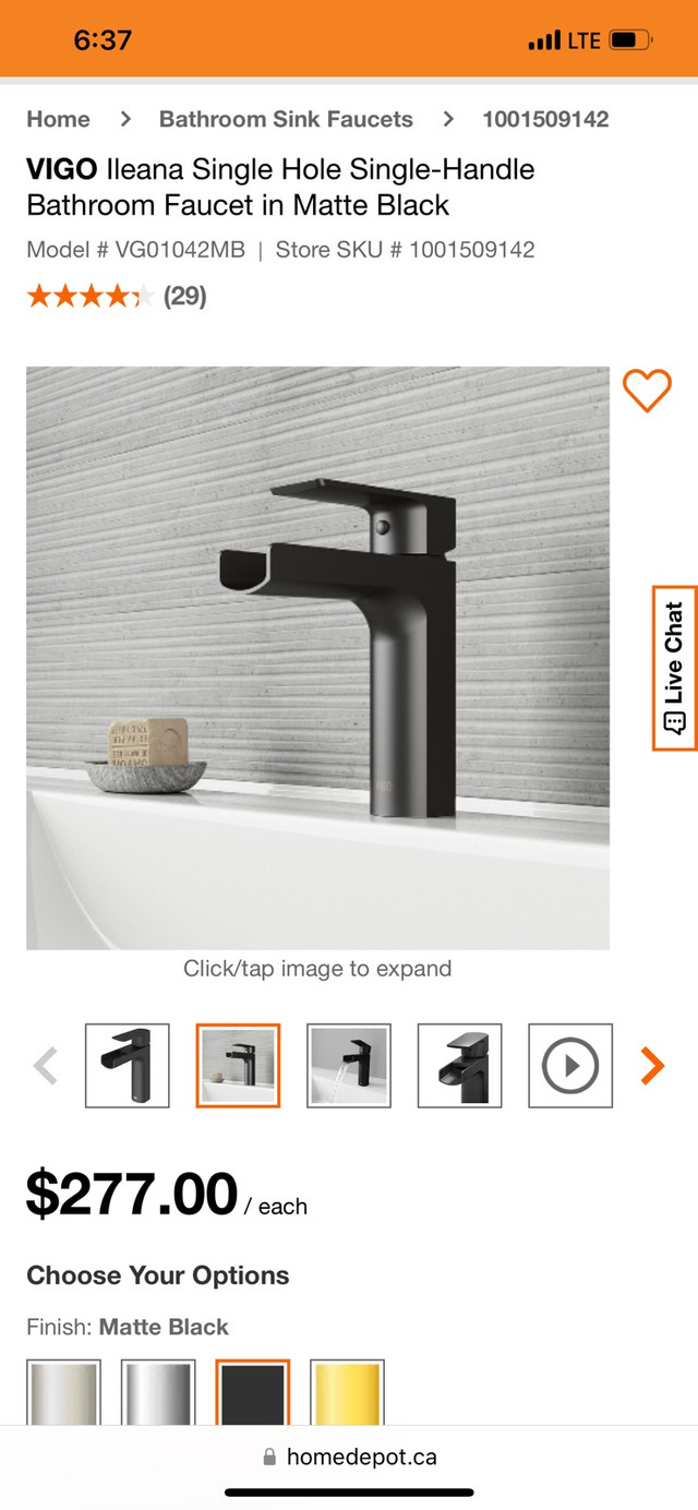 Bathroom faucet washroom faucet waterfall VIGO NEW  in Plumbing, Sinks, Toilets & Showers in Kitchener / Waterloo - Image 3