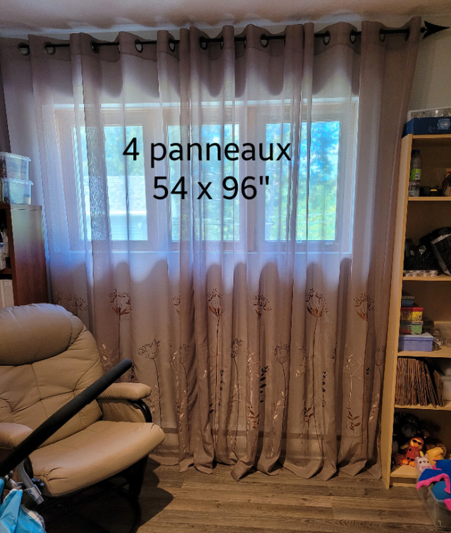 Rideaux 54 x 95 aspect lin dans Habillage de fenêtres  à Ville de Québec