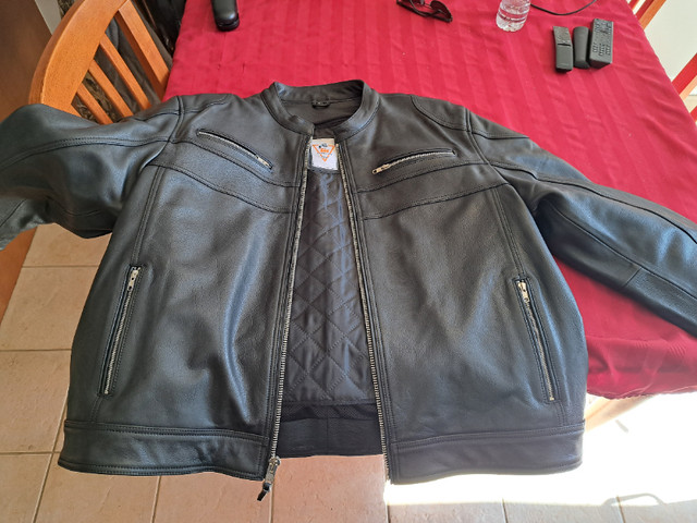 Leather Motorcycle Jacket - Top Quality Thick Leather in Men's in Oshawa / Durham Region - Image 3
