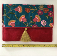 Embroidered clutch bag