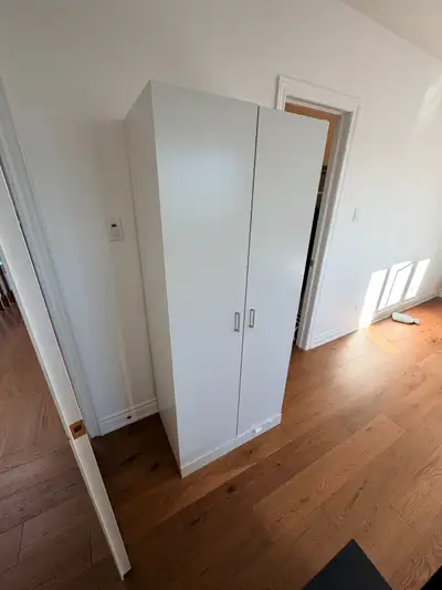 White Storage Cabinet / Wardrobe – Excellent Condition, View more