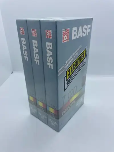 VHS Video Tapes Blank BASF 3 Pack  T-120 Extra Quality Factory S, View more