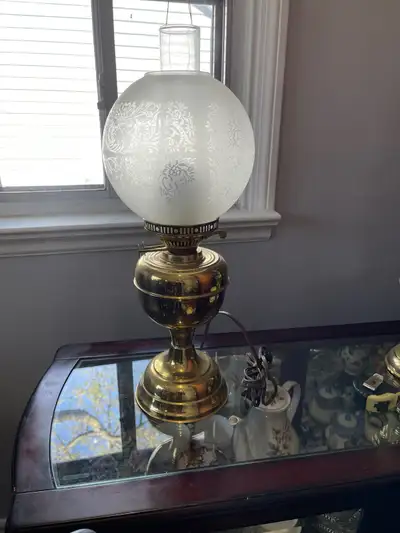 Vintage / antique Brass  lamp , electrical lamp , View more