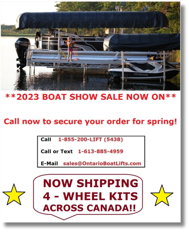 Ontario Boat Lifts' Wheel Kit: Make Your Boat Lift Travel-Ready in Other in Winnipeg - Image 2