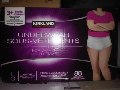 NEW! Woman's Large Disposable Underwear Kirkland Brand BULK S00463