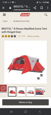Like new Coleman 8 person tent
