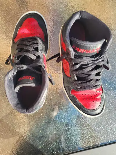 Used, 5.5 youth red and black Jordan shoes., View more